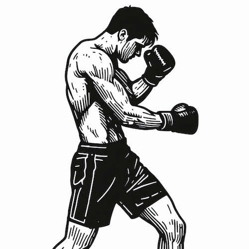 Body hook punch illustration