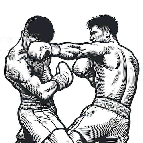 Boxing lead hook illustration
