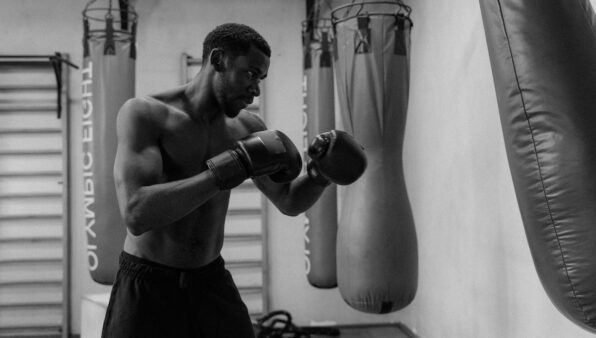 Boxer in orthodox stance