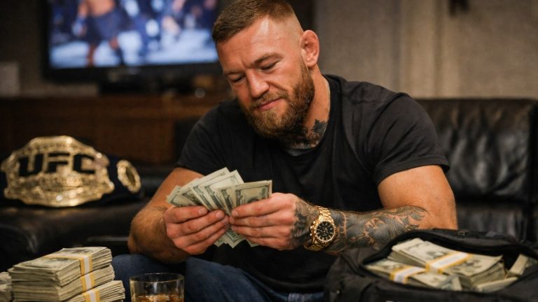 conor mcgregor counting his ufc pay checks