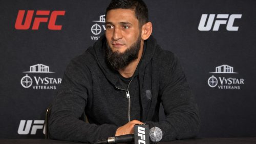 khamzat chimaev speaking at ufc press conference